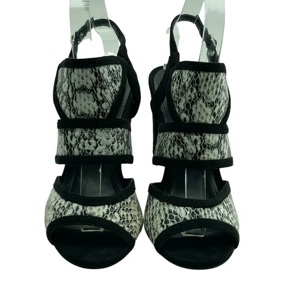 IMPO Shoes Sz 7M Black/White Reptile Print Sandals - Picture 7 of 7